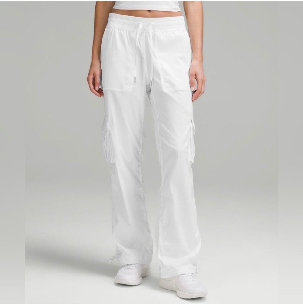 Lululemon Pants Womens Small White Dance Studio Relaxed Fit Mid Rise Cargo Gym